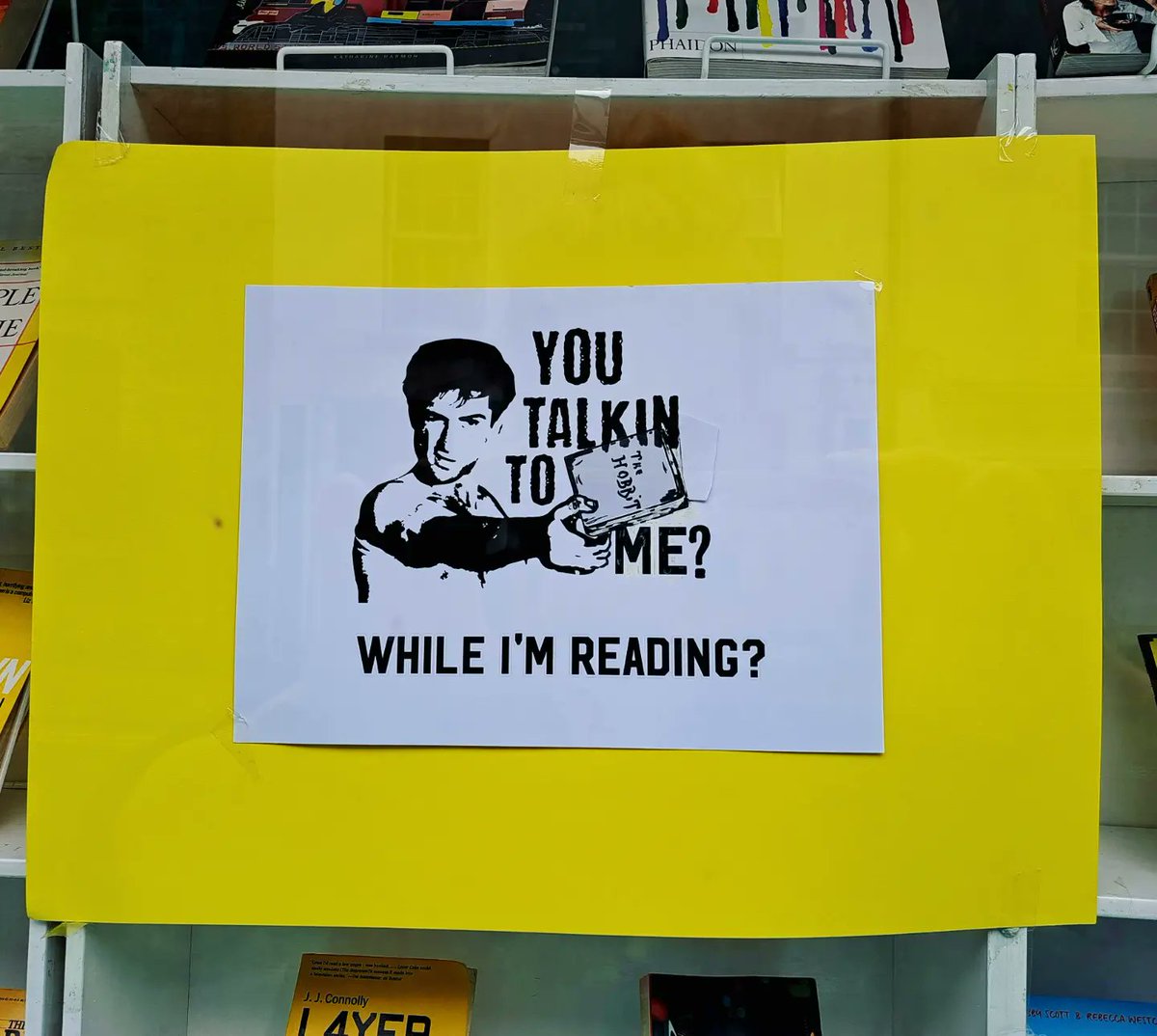 nr_book_shelter's tweet photo. "Here is a man who would not take it anymore." People talking to him while he's reading because they think it's 'doing nothing' #relatable #taxidriver #youtalkintome #imreading #newwindowdisplay https://t.co/lUB2T3KAgo