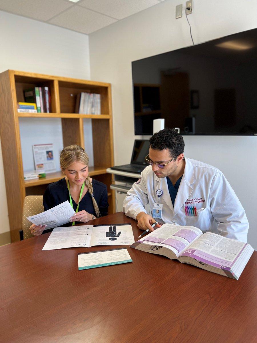ECDGA's tweet photo. Youssef Elbanna, Medical Student @ the Edward Via College of Osteopathic Medicine (VCOM) & Demi Neely, Physician Liaison at Beauregard Health System do a little more research into Erdheim-Chester disease this #ECDAwarenessWeek. TY to our local supporters! @DeRidderCity https://t.co/mC1aJKFjql