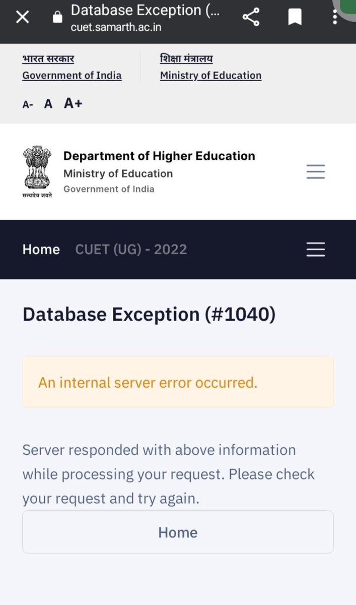 Swatisinha407's tweet photo. #databaseExceptionError
#developmentPhase
#CUETUGResult2022 https://t.co/ch4wSVcPfo