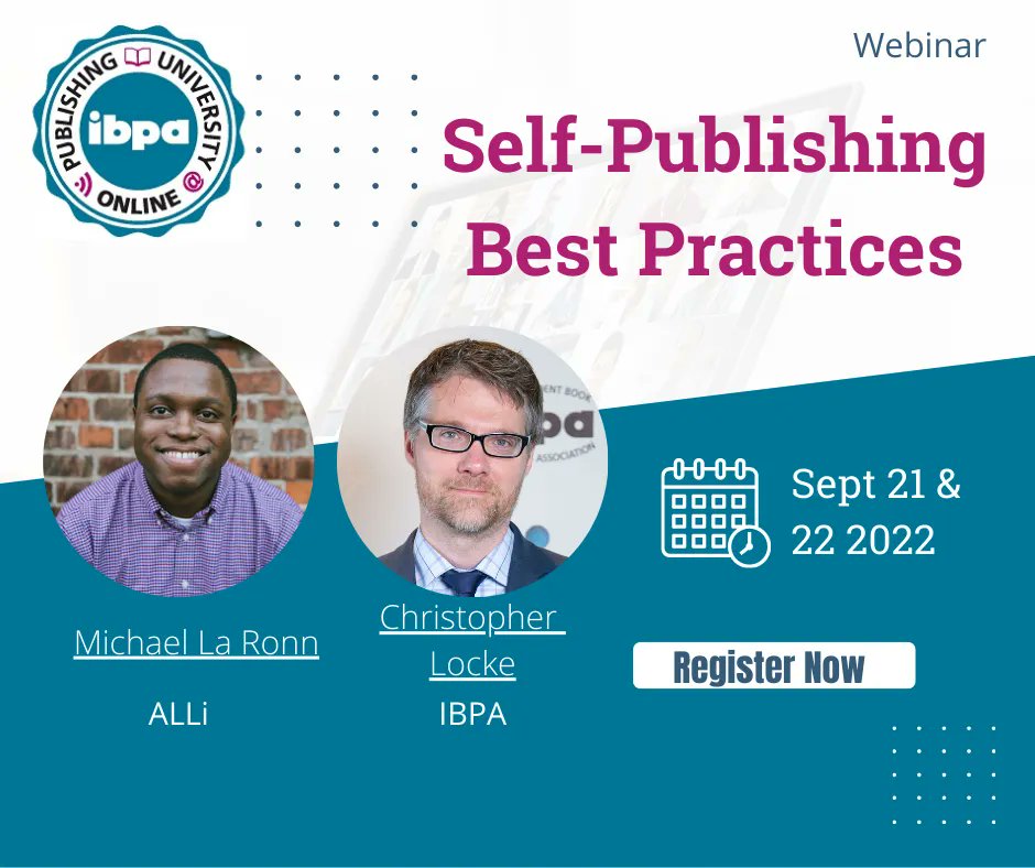 ibpa's tweet photo. Hey there #writingcommunity #selfpublished #authorpublisher The Alliance of Independent Authors (ALLi) and IBPA will present a free webinar on "Self-Publishing Best Practices." Register FREE and SHARE this! @IndieAuthorALLI @michaellaronn https://t.co/mIBBWTYlbR https://t.co/i7g1w88Zns