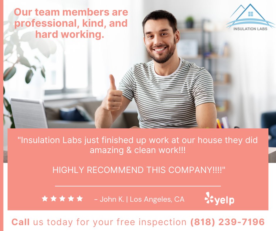Insulationlabs's tweet image. We go above and beyond for our customers! Call us today for a free inspection (818) 239-7196.