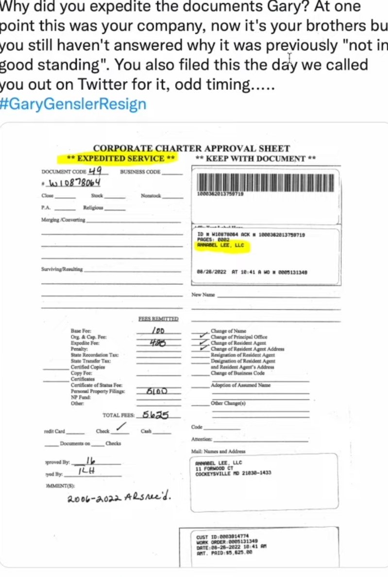 CuttillEric's tweet image. So @GaryGensler expedited reporting the day after we called him out on twitter.....  his fund worth over $100,000,000.00 was operating illegally...   THIS WHOLE TIME!!
@DOJCrimDiv @SenWarren @SenSanders @Jim_Jordan @RepBoebert @SenJeffMerkley @SenRonJohnson #CHECKMATE $AMC $APE