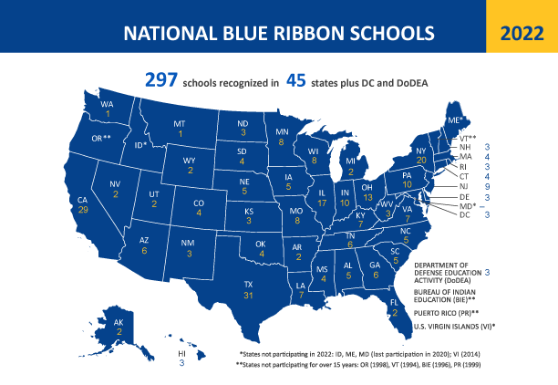 Congratulations to the 2022 National Blue Ribbon School awardees 🏅 #NBRS2022 www2.ed.gov/programs/nclbb…