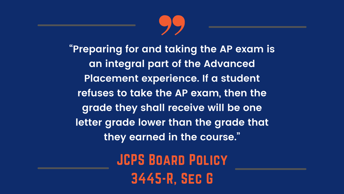 Make sure you are aware of JCPS board policy regarding AP courses &amp; testing! <a href="/WjhsNc/">West Johnston High School</a>  tinyurl.com/226j9995