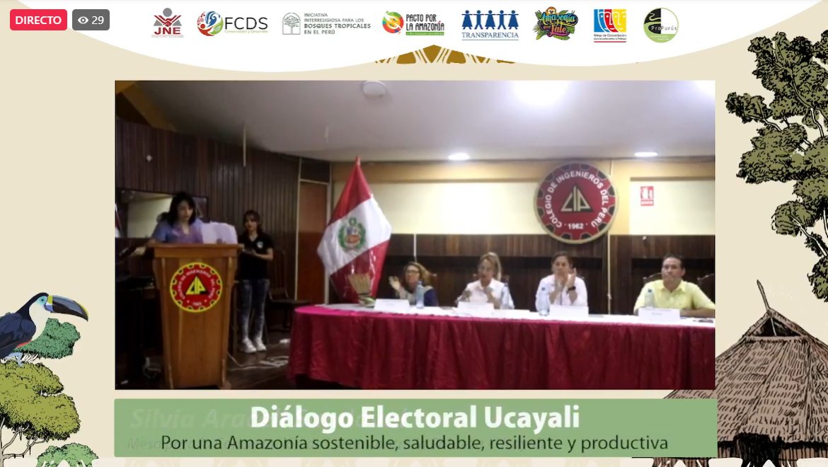 IriPeru's tweet photo. Silvia Araceli Sandoval - Mesa para la Concertación de Lucha contra la Pobreza en Ucayali

(Tras presentar video sobre problemáticas de Ucayali)
"Estas cifras nos hacen reflexionar sobre la necesidad de nuevas estrategias para la Amazonía" https://t.co/l6Jw9Axm8T