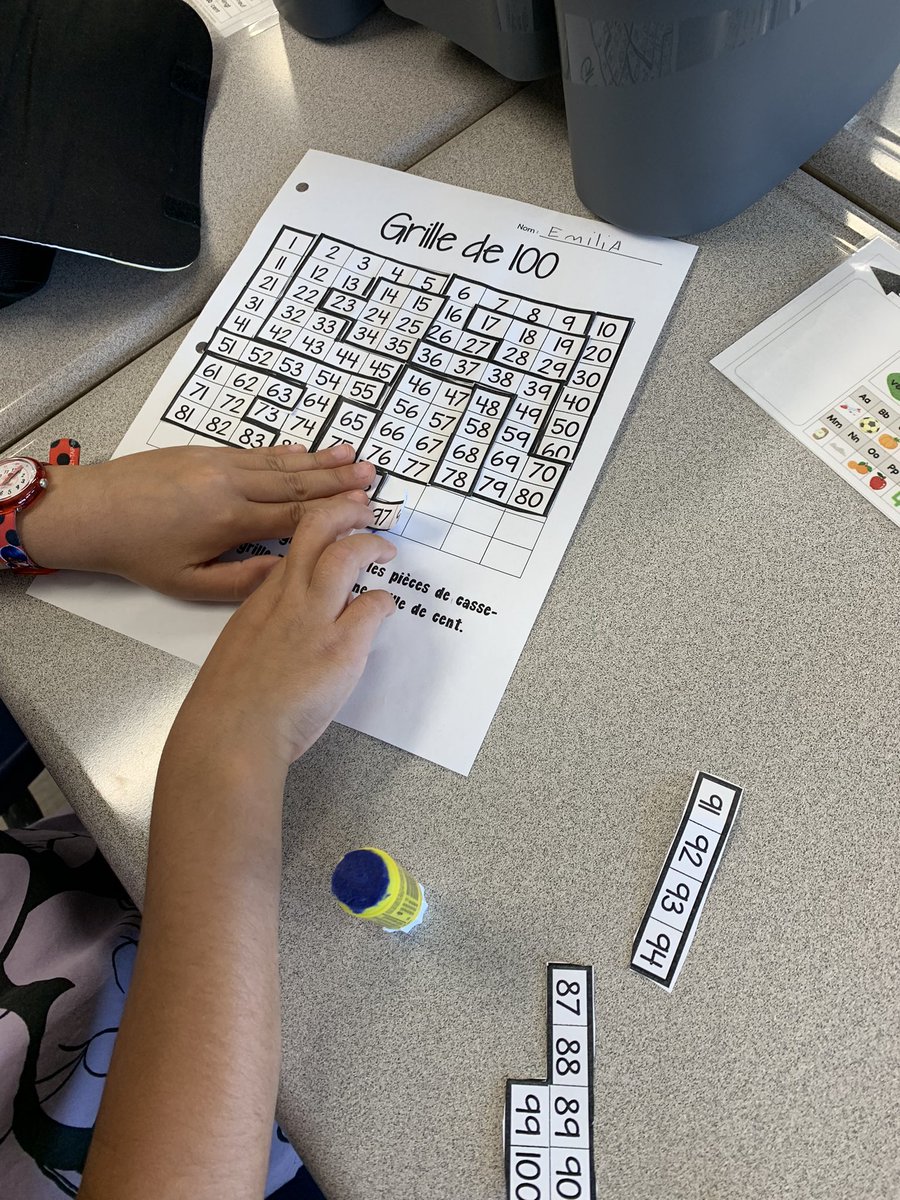 Today we continue working on our numbers “en français”! 2-4 is working so hard!
