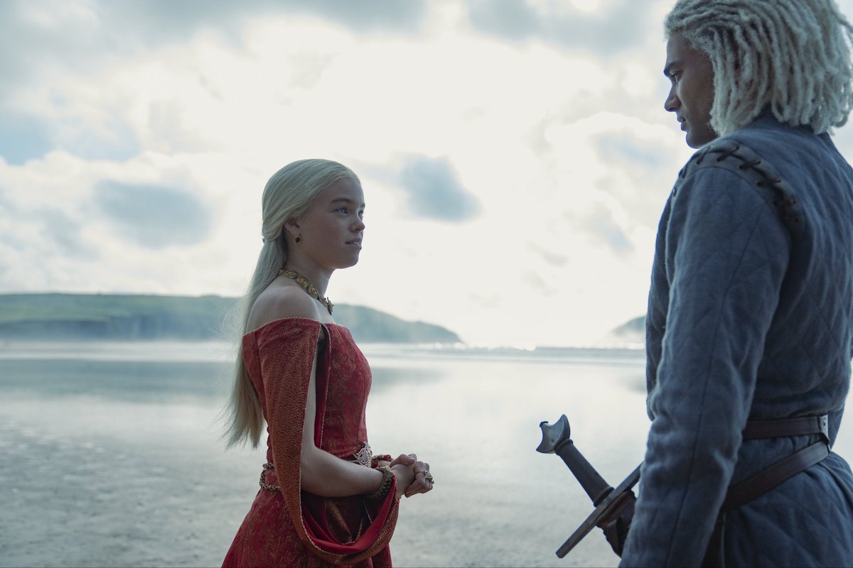 Rhaenyra Targaryen and Laenor Velaryon in Episode 5. These are some beautiful shots.

#HouseOfTheDragonHBO #HOTD