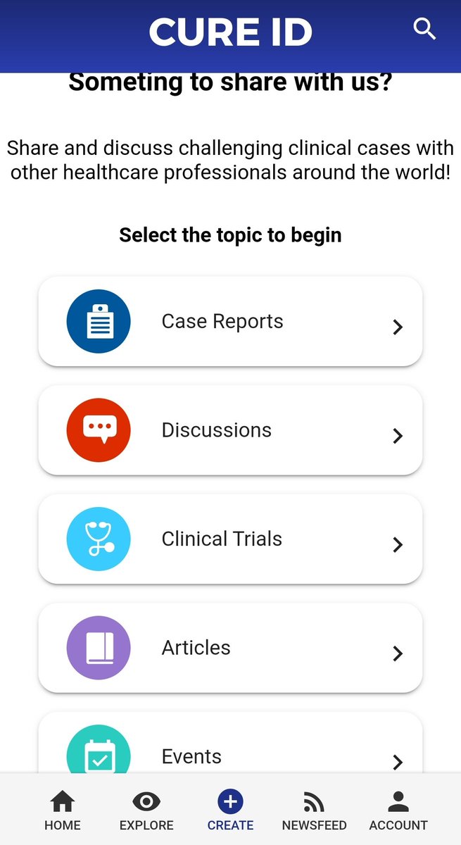Inside look at <a href="/id_cure/">CURE ID</a> app👇 
👉 you can upload interesting cases
👉 you can start/participant in discussions
👉 look up latest clinical trials for your patients
👉 read latest articles 
W  <a href="/IDdocAdi/">Adi</a> <a href="/drraghutg/">Raghav Tirupathi, MD, FACP, FRCP, FIDSA</a> <a href="/DrAishKhalid/">Dr Kent</a> <a href="/AKBanga/">Akshat Banga, MBBS, MD</a> <a href="/DrGowthamiReddy/">Dr.Gowthami_Jagirdhar</a> <a href="/NawazFaisal_ai/">Faisal Nawaz, MBBS</a> #IDtwitter