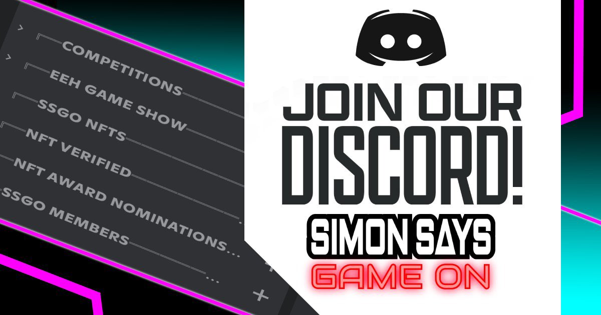 SimonsaysGameon's tweet photo. Simon Says “Join my @discord , We gonna play some real life games in there &amp; build a community while we are at it!”

https://t.co/UZgSDx8lGQ

#NFT #Discord #NFTCommunity #NFTGiveaway #nftart #NFTcollections #SSGameOn #NFTartist #NFTMusic #NFTVerified #Community #OpenSeaNFT https://t.co/zRNDpGPZC1