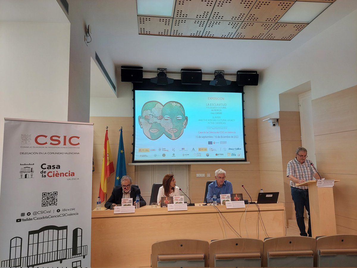 CSICval's tweet photo. Estamos en directo en la presentación de la exposición La esclavitud y el legado cultural de África en el Caribe, de @ConnecCaribbean. 
@CSICdivulga 
@UJIuniversitat https://t.co/txcbtgFvoP