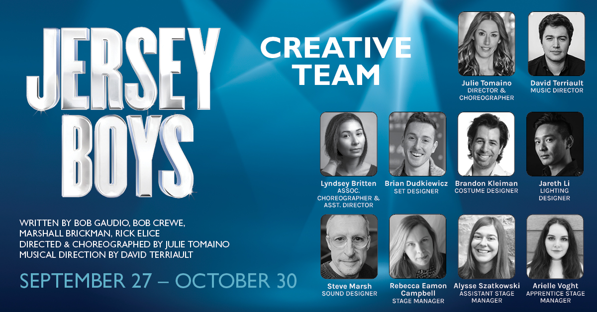 Welcoming the Cast and Creative Team of our final production of the season, Jersey Boys! Frankie Valli and The Four Seasons will be taking over our Springer Theatre from September 27-October 30. Don't miss the Tony Award®-winning true-life musical.