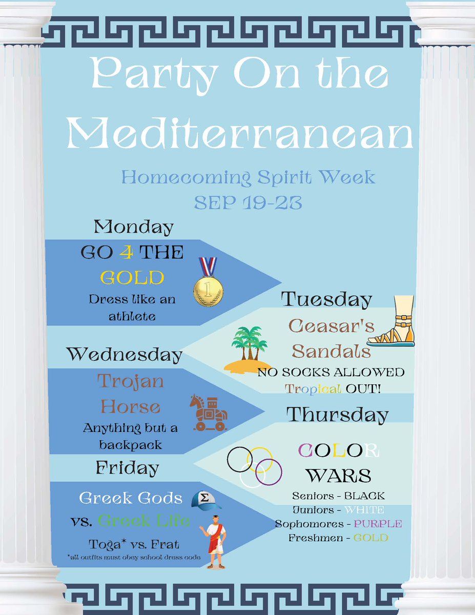 Homecoming week is next week!  Let's show FCPS how much spirit our #bruinnation has!  Below is our Spirit Day lineup for next week, and check back here for pics!  For more information on the week or HS Homecoming dance, check out our Homecoming page: lakebraddockss.fcps.edu/2022-23-school…