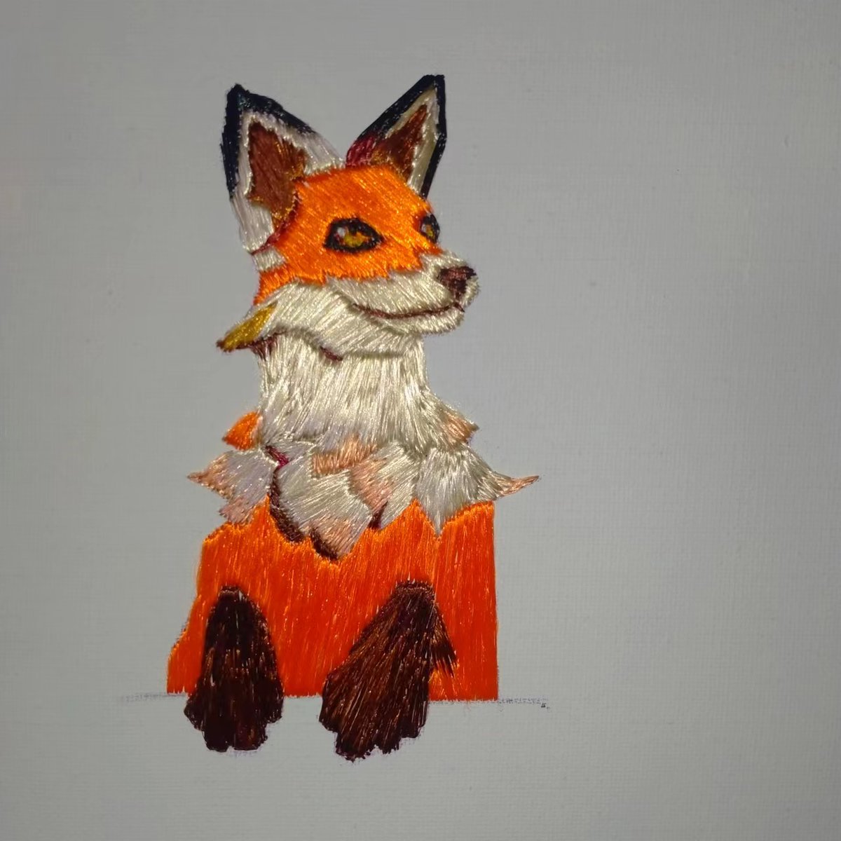we8600's tweet photo. A Cute Orange Elf
I spent a total of six days on the embroidery; to complete it, three needles have been broken. Tired as I am, I enjoy making it.
During making the reflective silk threads have been used, which makes the little fox lifelike.🦊

@SeaOfThieves #BeMorePirate https://t.co/L6epNqgQ1e