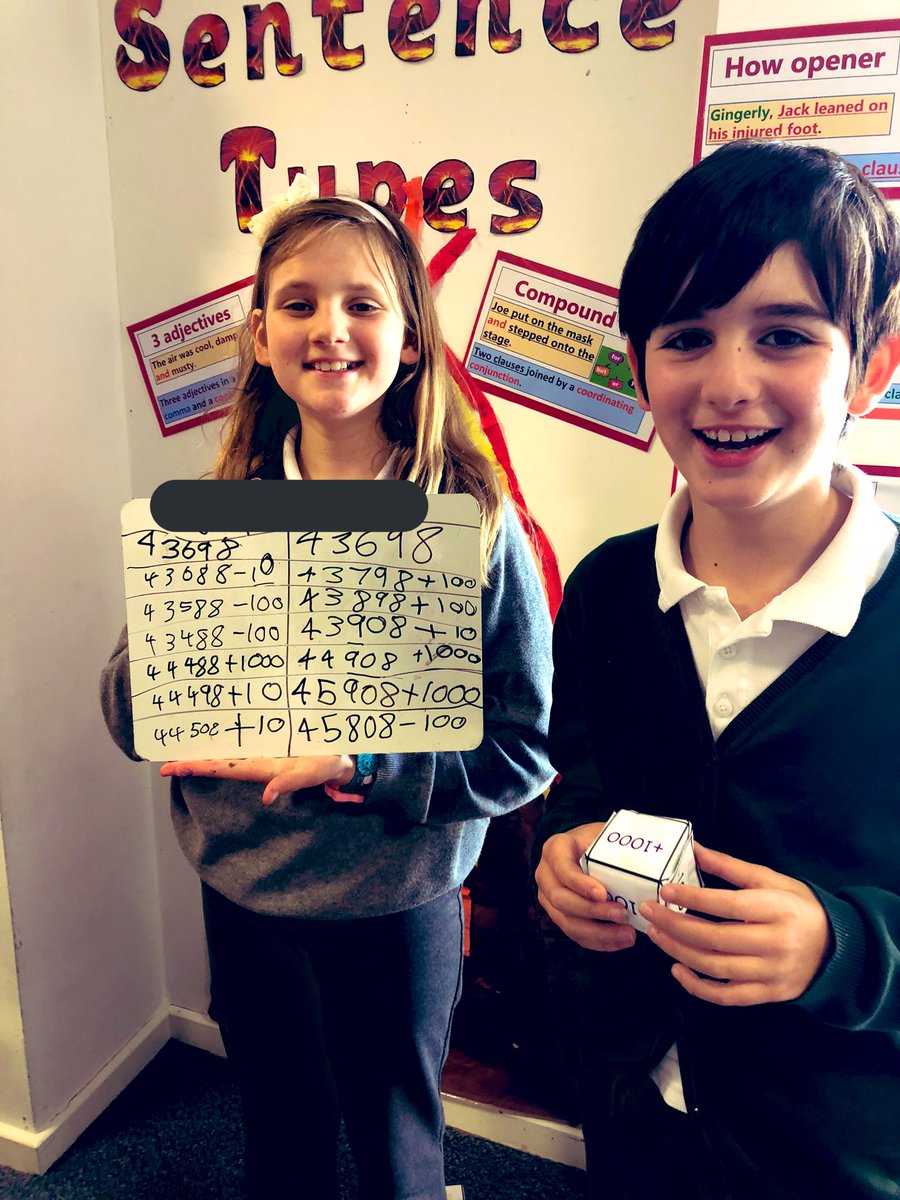 KPSFeed's tweet photo. #KPSYear5 put their place value knowledge to test today as they played a game of βLargest Numberβ against their partner. They were all superb at working out 10, 100, 1,000, 10,000 and 100,000 more or less of a starting number. Well done Year 5! #KPSMaths #Fun #Determined https://t.co/gusflzIGch