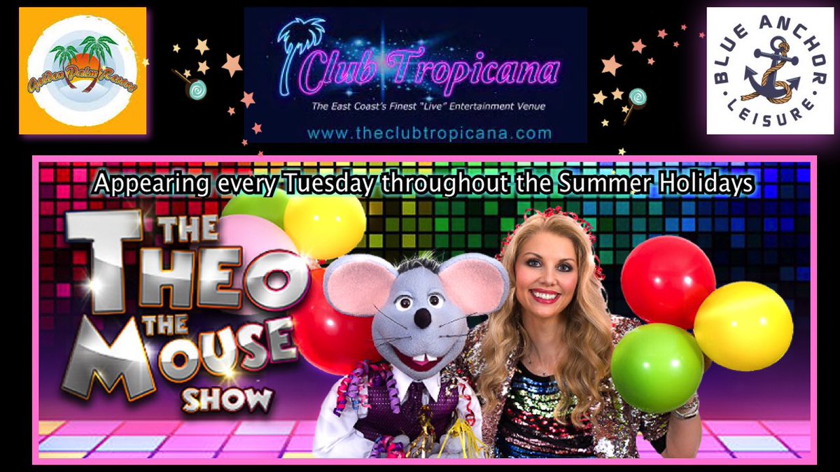 TheoMouse's tweet photo. Three minutes of silliness filmed at @BaClubTropicana. Here are some highlights of our 2022 show currently appearing at @Butlins on their #JustForTots breaks.
https://t.co/eqBDgBTnvW https://t.co/0p0j33lYrj