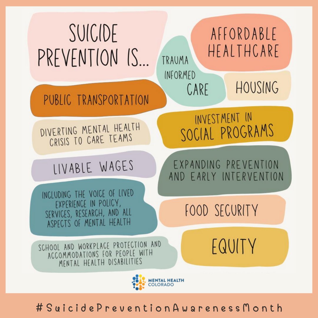 CO_MentalHealth's tweet photo. September is #SuicidePrevention Awareness Month, which presents an opportunity to shift public perception, spread hope, and share vital information in the hope of mitigating an epidemic... https://t.co/WVP9gIU29U