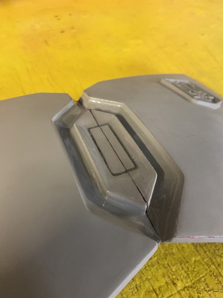 AdamJen78729198's tweet photo. Been a while since I posted updates: center chest armour is epoxied and ready for sanding. Gonna cover this up with bondo and primer. Afterwords, it’s button time https://t.co/9TcER3tB5G