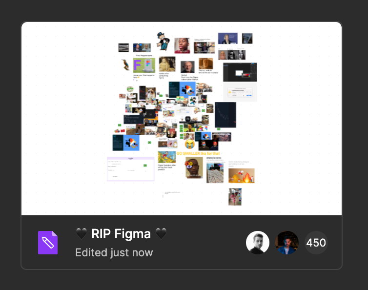 alexjoshua_t's tweet photo. I created a space for people to react to the 
@figma / @Adobe news. Now I'm too scared to enter — got too emotional for me ❤️ Only for the brave:

https://t.co/oWcDFFdYNj https://t.co/gPDqIIgh8w