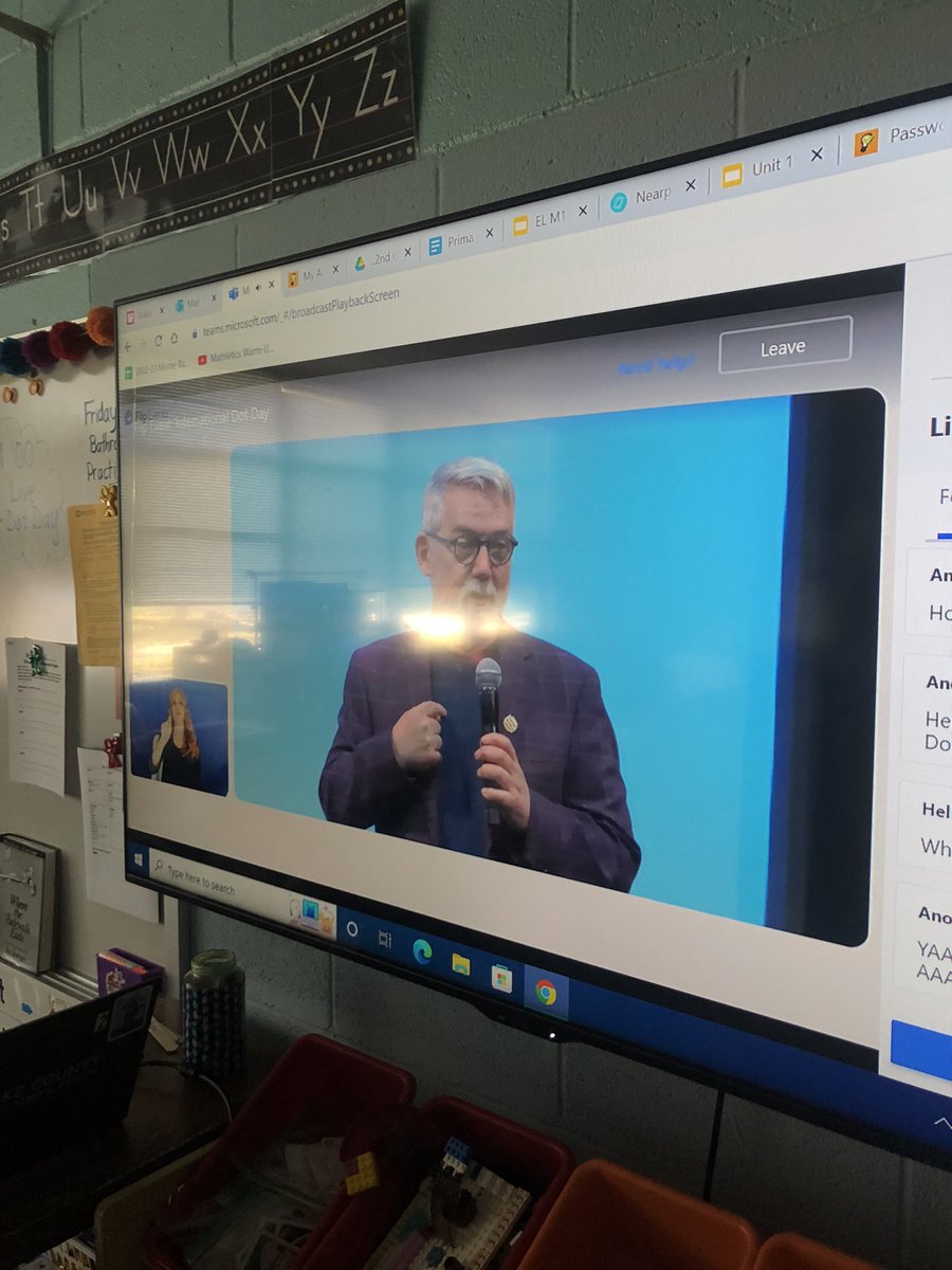 Celebrating Dot Day with Peter Reynolds’s live! We made our mark! <a href="/baucomes/">Baucom Elementary School</a> @Baucom2ndGrade #SoaringToNewHeights