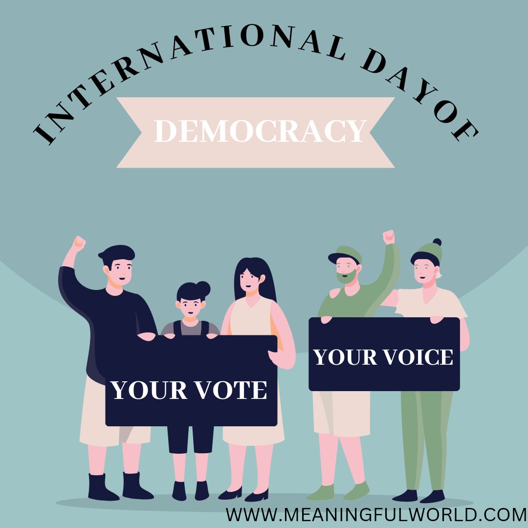 ATOP_Meaningful's tweet photo. The International Day of Democracy provides an opportunity to review the state of democracy in the world. Democracy is as much a process as a goal. #democracyday https://t.co/f39ERHZTlL