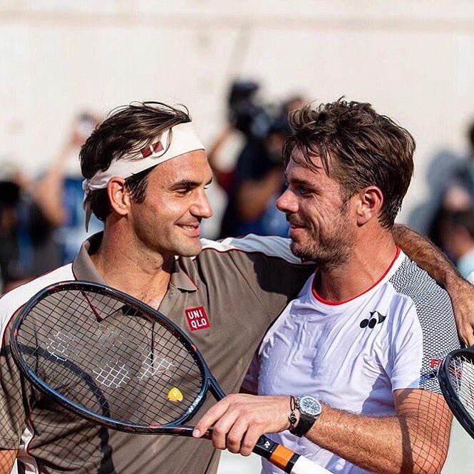 stanwawrinka's tweet photo. Forever grateful for all the memories on and off the court 💛. Tennis will never be the same without you 😢🌏. 
Enjoy the next chapter in your life with your beautiful family 🙏🏻❤️🇨🇭#legend #goat #friends #grateful https://t.co/LG4IxXX2v0