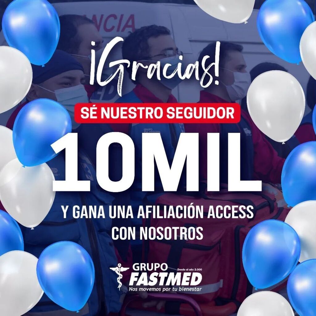 GrupoFastmed's tweet photo. ¡Celebra con nosotros que somos 1️⃣0️⃣MIL y gánate una Afiliación Access! 🙌🏻 Ciertas condiciones aplican.

¿Qué incluye nuestro plan?
- Póliza de emergencias médicas con cobertura de $5000
- Atención Médica Primaria
- Ambulancia por Emergencia 
- Orienta… https://t.co/Axfr89l1Ki https://t.co/8qnjTngXd9
