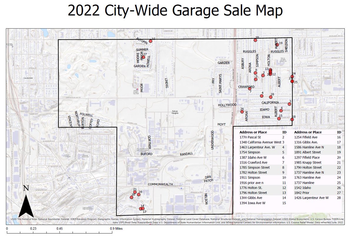 FalconHeights's tweet image. Revised Citywide Garage Sale Map!

It was brought to our attention that we missed a garage sale. Attached below is a revised map of the Citywide Garage Sale and a list of items for sale at each garage sale.

For more information click the link: shorturl.at/MQS48