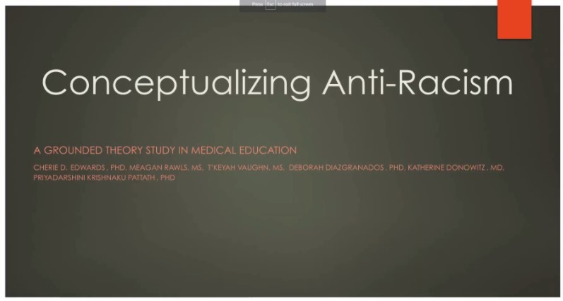 GroundedTheory's tweet photo. Renewing Change: Conceptualizing Anti-Racism Culture in Medical Education. @CherieD_Edwards, @VCU, Richmond, Virginia, USA. #IGTA22 #ConstructivistGroundedTheory #Constructivist #GroundedTheory https://t.co/sEinlbteGh