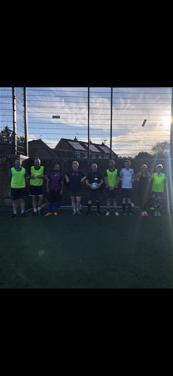 MrJackPhillips's tweet photo. This was by far the most rewarding and fun day at work since working in staff well-being. It was our first social soccer session today many had never played before massive age range, so many laughs, so many different roles, and most importantly so much happiness. @DPT_NHS https://t.co/nbQE6uuhof