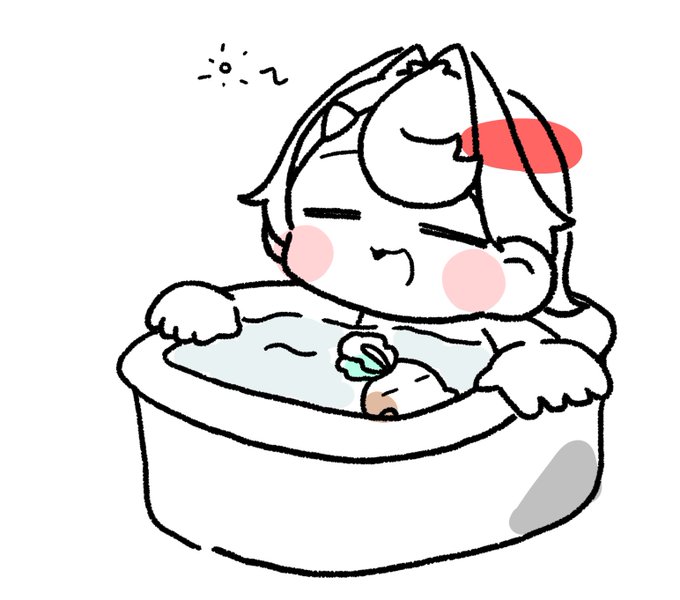 「bathing chibi」 illustration images(Latest)