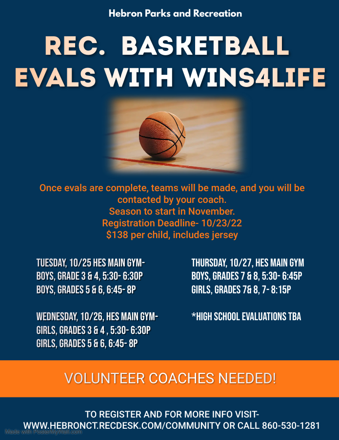 HebronCTRec's tweet image. Youth Basketball registration is now open!  🏀
Visit hebronct.recdesk.com/community to register!