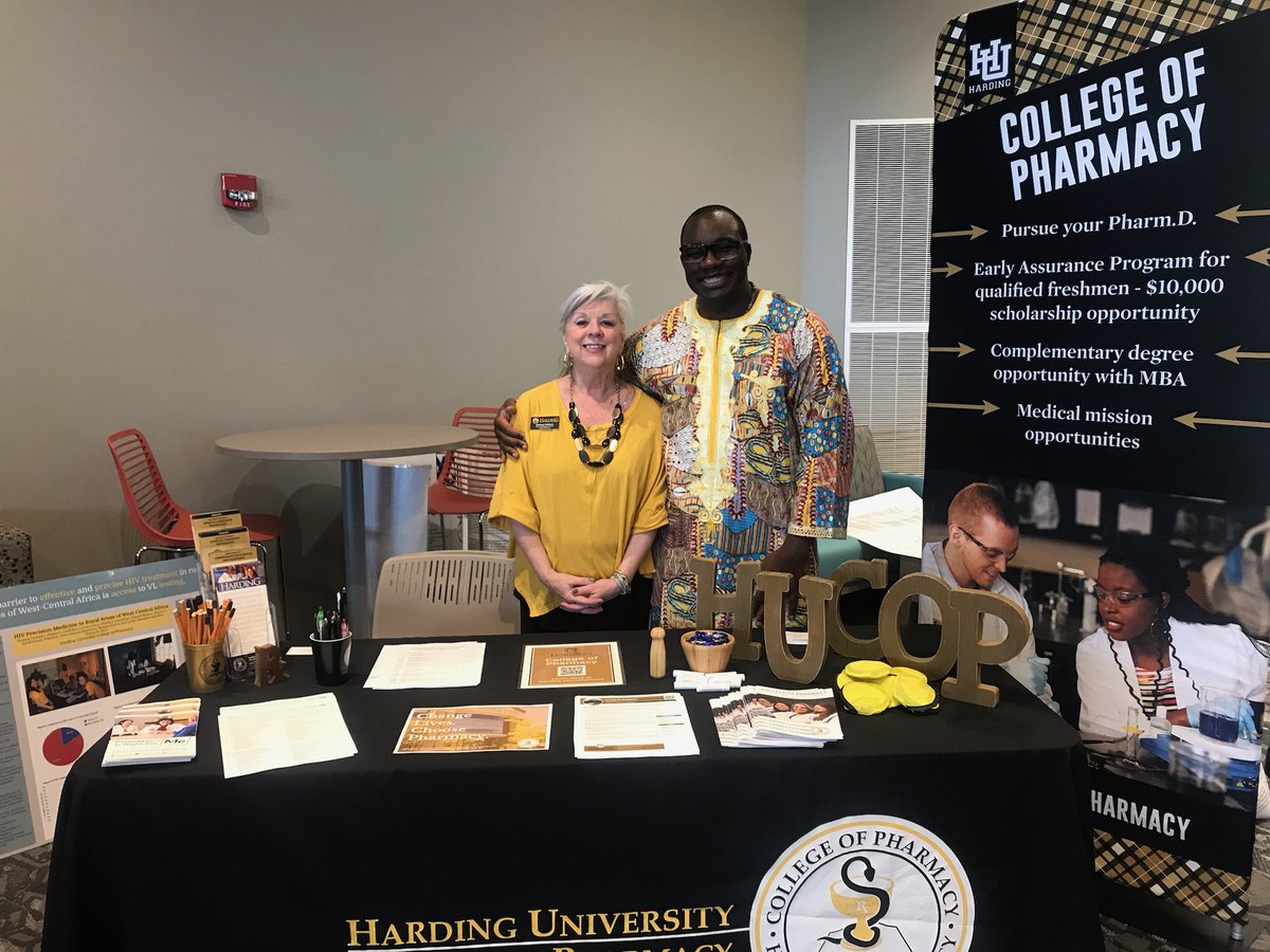 Our admissions counselor, Kathryn Robison, and faculty member, Dr. Landry Kamden, are at a career fair at Arkansas Tech in Russellville today! If you're in the area, try to stop by and see them! #healthyatHUCOP