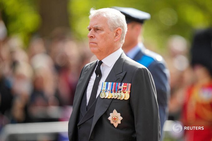Prince Andrew joins King Charles and nephews behind Queen's coffin