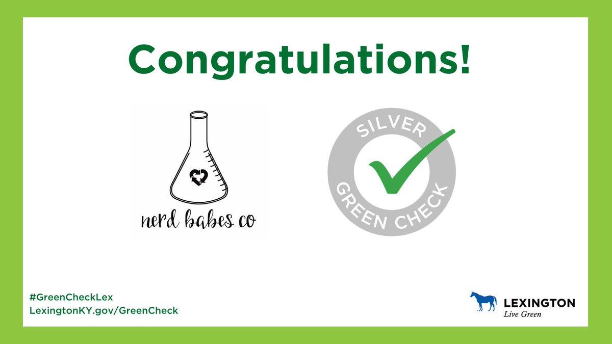 💚 The Nerd Babes Co.'s green efforts include holding quarterly Green Team meetings, providing clearly marked recycling bins &amp; harvesting rainwater through a rain barrel system. LexingtonKY.gov/GreenCheck