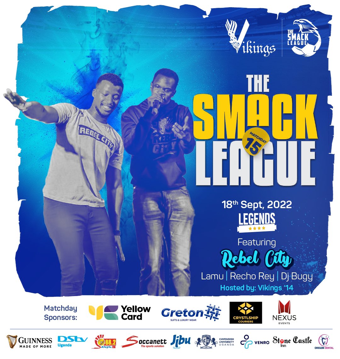 charlesgava_256's tweet photo. The @VIKINGSFC3 is hosting @TheSMACKLeague this weekend.Your post Nyege Party! Also don’t forget to be part of out effort to help children with Cancer by aiding the Yambi Foundation. 

Remember, we’re up against the log leaders… the BlockOwners! We shall step on block ! https://t.co/fPshPDxmbz