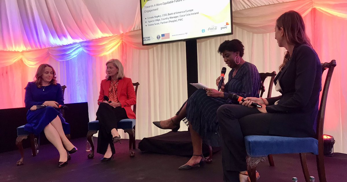 @BankofAmerica @CocaColaCo @PwCIreland lots of wisdom & initiative on this panel on #diversity #inclusion in workplace, but also laughter & ideas generated together! #dignity22