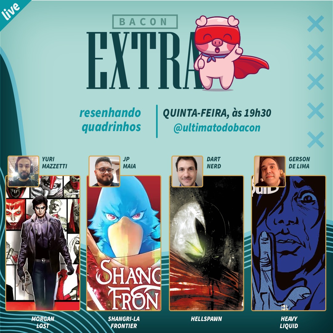ultimatodobacon's tweet photo. Preparem o bolso porque hoje tem Bacon Extra! JP no comando do instagram @ultimadobacon recebe Yuri do @racer_pod, o DartNerd e a também teremos a presença ilustre de @theimmigrantart! https://t.co/X2KcNpRCht