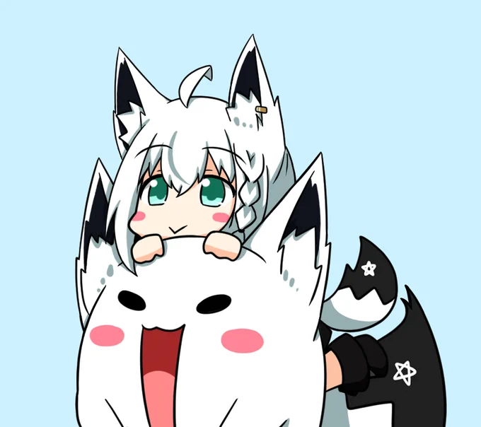 フブラから顔出してるの可愛すぎでした #絵フブキ 