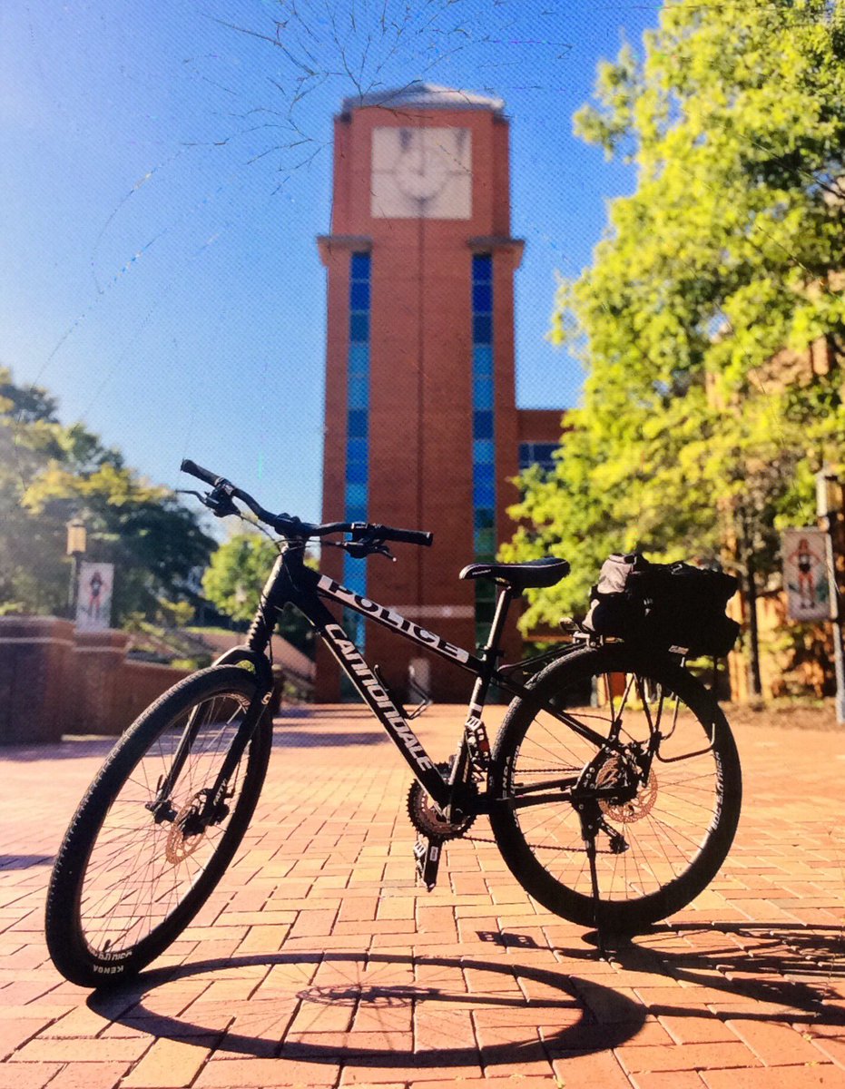 UNCC_Police's tweet photo. UNC Charlotte Police bike patrol reports itโs a great day to ride in the Niner Nation!!! #bikecop # patrollingontwowheels https://t.co/pprhphGRJP