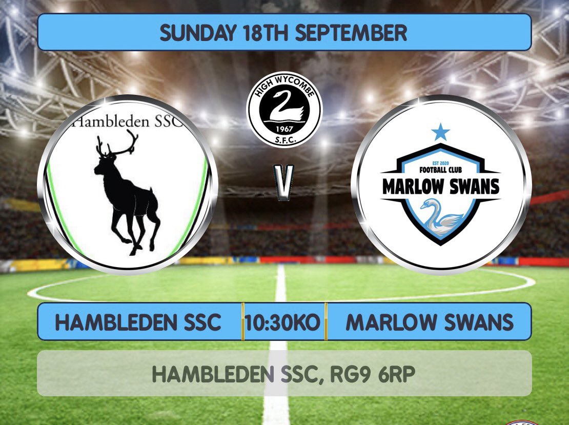 In our second game of the season, we head to Hambleden. Looking to make it 2/2✅. See you on Sunday🦢💙
#uptheswans🦢 #grassroots #football