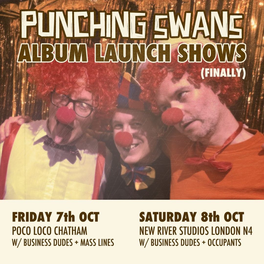 masslines's tweet photo. A brace of October shows:

London with @spielbergsband @OtherHalfUK &amp;  @Honeyjoyband 

Medway with @PunchingSwans to celebrate their album release! https://t.co/l69AZAZmvh