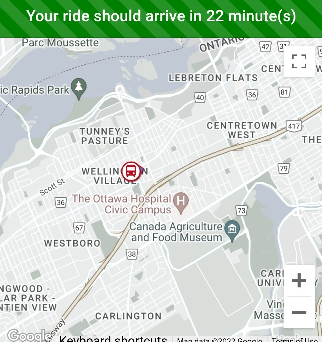 JohnRed1011's tweet image. I&apos;m guessing he is not going to make it to Johnson Rd in 22 minutes #OttTransitChallenge2022