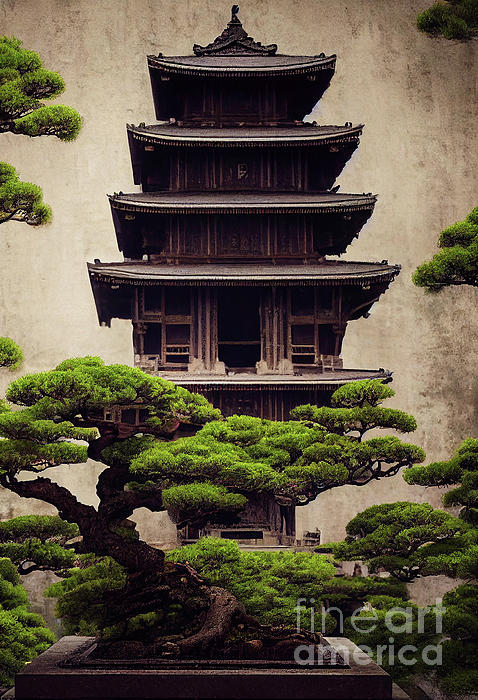 bateman_billy's tweet photo. New artwork for sale! - "Bonsai and Temple" - https://t.co/rIMxIsrSy4 @fineartamerica https://t.co/wnTDc21cBW