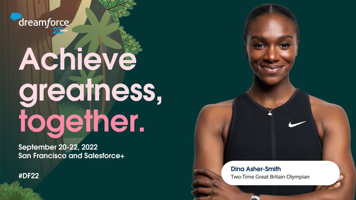 Dina Asher-Smith (@dinaashersmith) on Twitter photo 🧚🏾♀️
Excited to share my journey, motivations and high performance tips + tricks at the #DF22 with <a href="/salesforce/">Salesforce</a> next week!
Join me in San Francisco or on Salesforce+: sforce.co/3aHvXv1
♥️ 🧚🏾♀️
Excited to share my journey, motivations and high performance tips + tricks at the #DF22 with <a href="/salesforce/">Salesforce</a> next week!
Join me in San Francisco or on Salesforce+: sforce.co/3aHvXv1
♥️