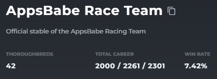 Joined a new club today 😋 2000 wins <a href="/zed_run/">zed_run</a>