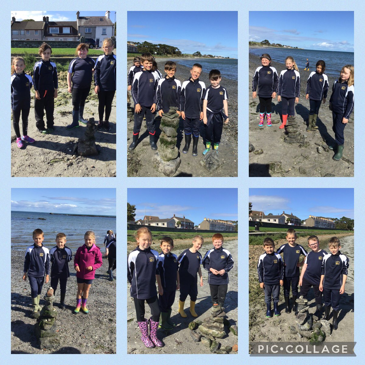 bps_p6's tweet photo. P6’s challenge at beach school today was the build the tallest tower out of rocks. The tallest tower was 84cm tall. Well done P6. @BallywalterPS @beachschoolsuk #beachschool #P6rocks https://t.co/7U5v6nGItl