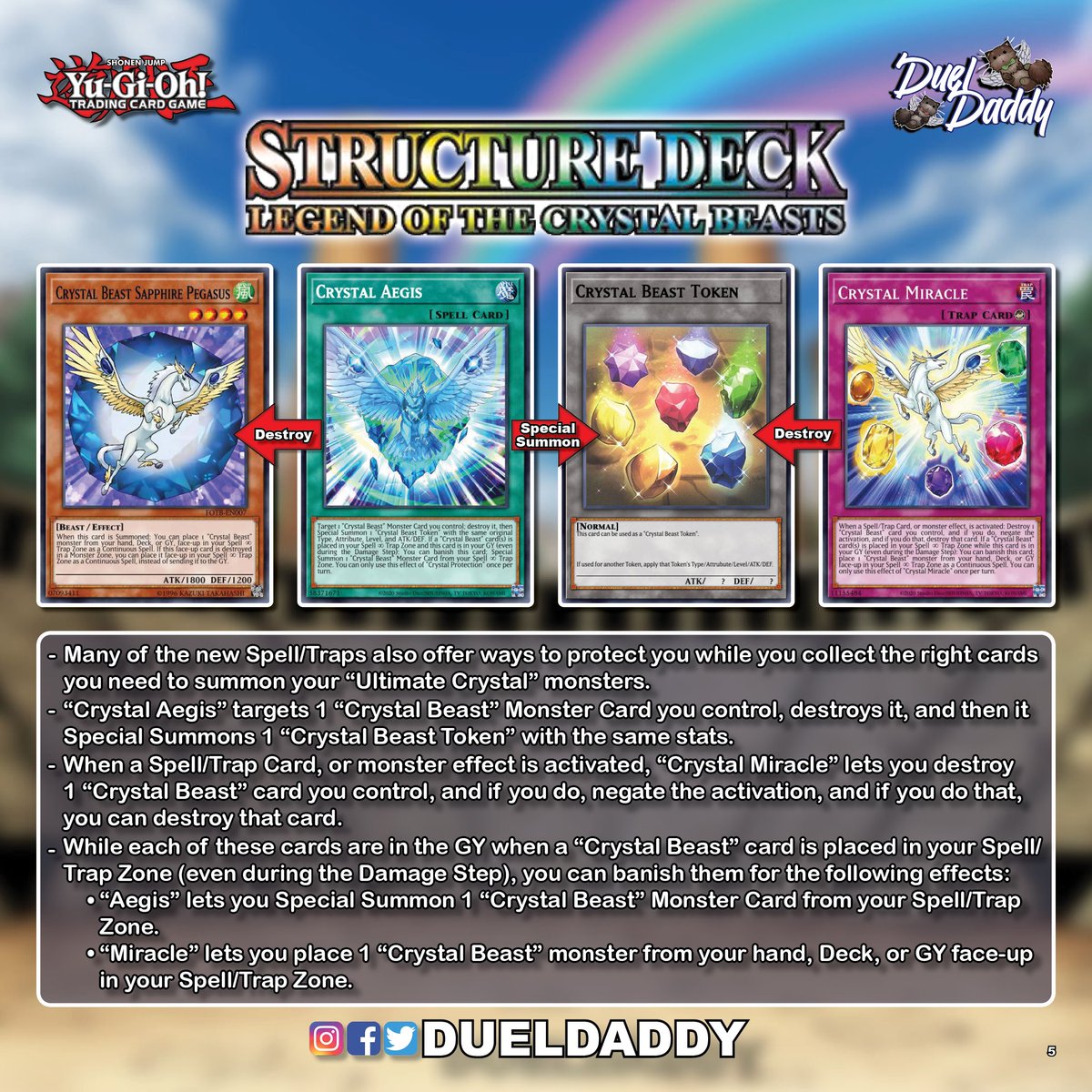 2/2) We got a surprise reveal of the new Structure Deck: Legend of the  Crystal Beasts today, so I threw together a quick overview of the deck's  contents as well as some
