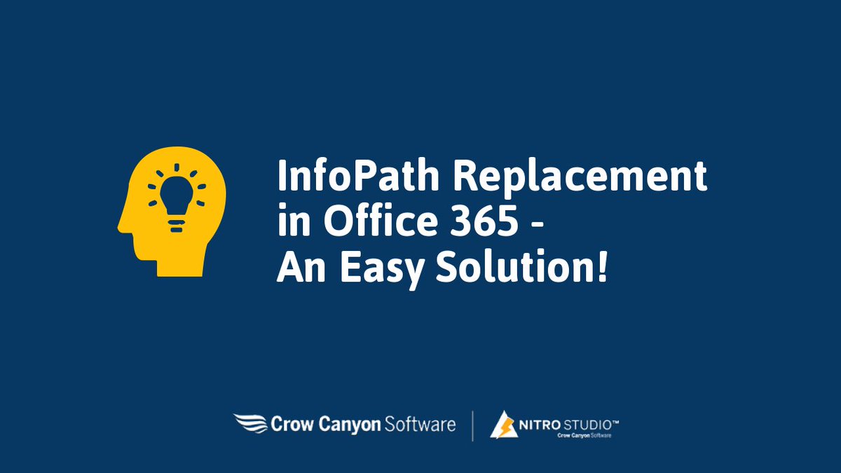Still on InfoPath? 💻

We have an easy replacement. 

Learn more here: youtube.com/watch?v=tpPZts… 

#InfoPathReplacement #digitalForms #NoCode #LowCode #PowerPlatform #SharePoint #Microsoft365 #MicrosoftTeams #Outlook #Excel #MicrosoftAzure #Microsoft365dev #CrowCanyonSoftware
