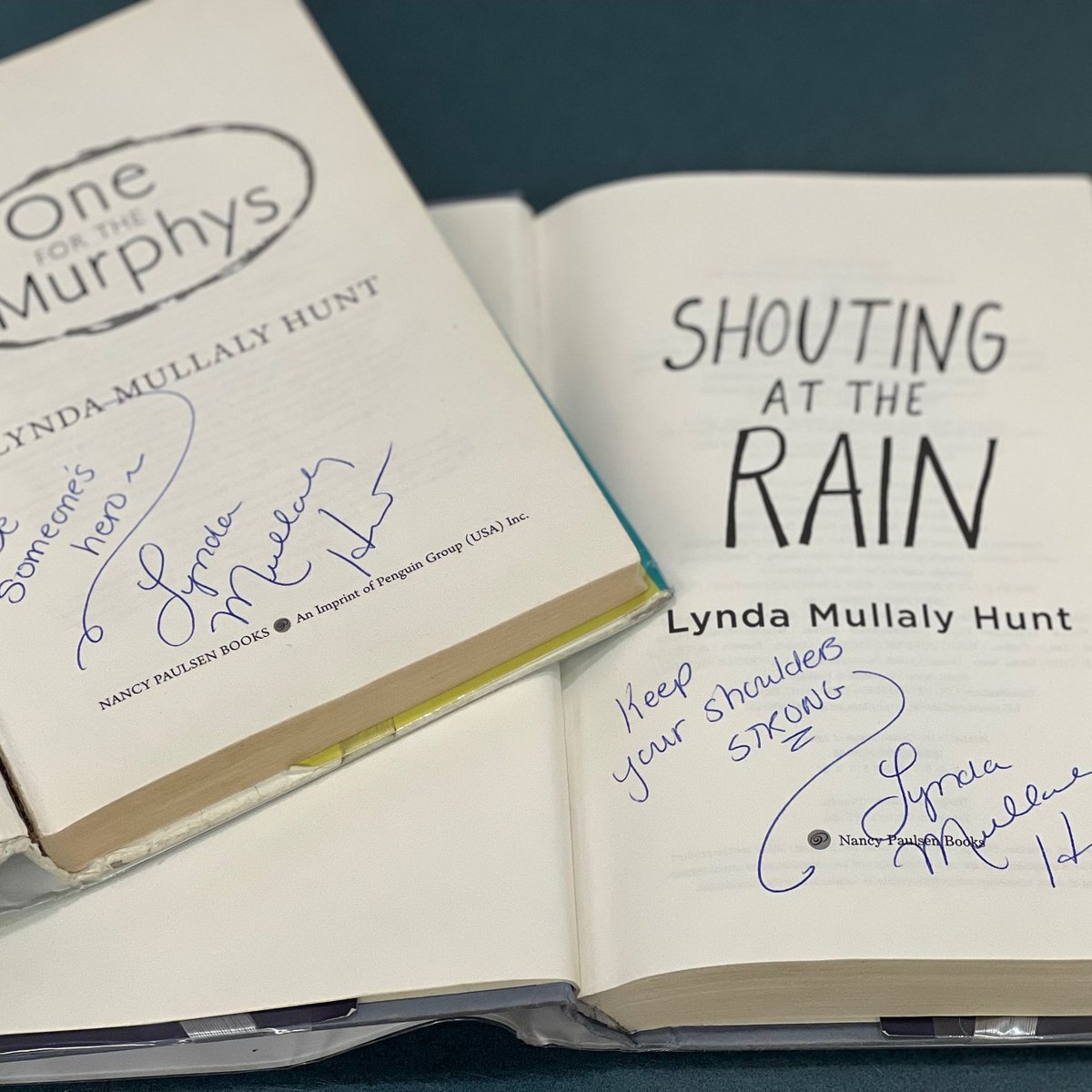 The children's department had the best kind of unexpected surprise when award-winning author Lynda Mullaly Hunt stopped by to say hi and sign her wonderful books! #localauthor