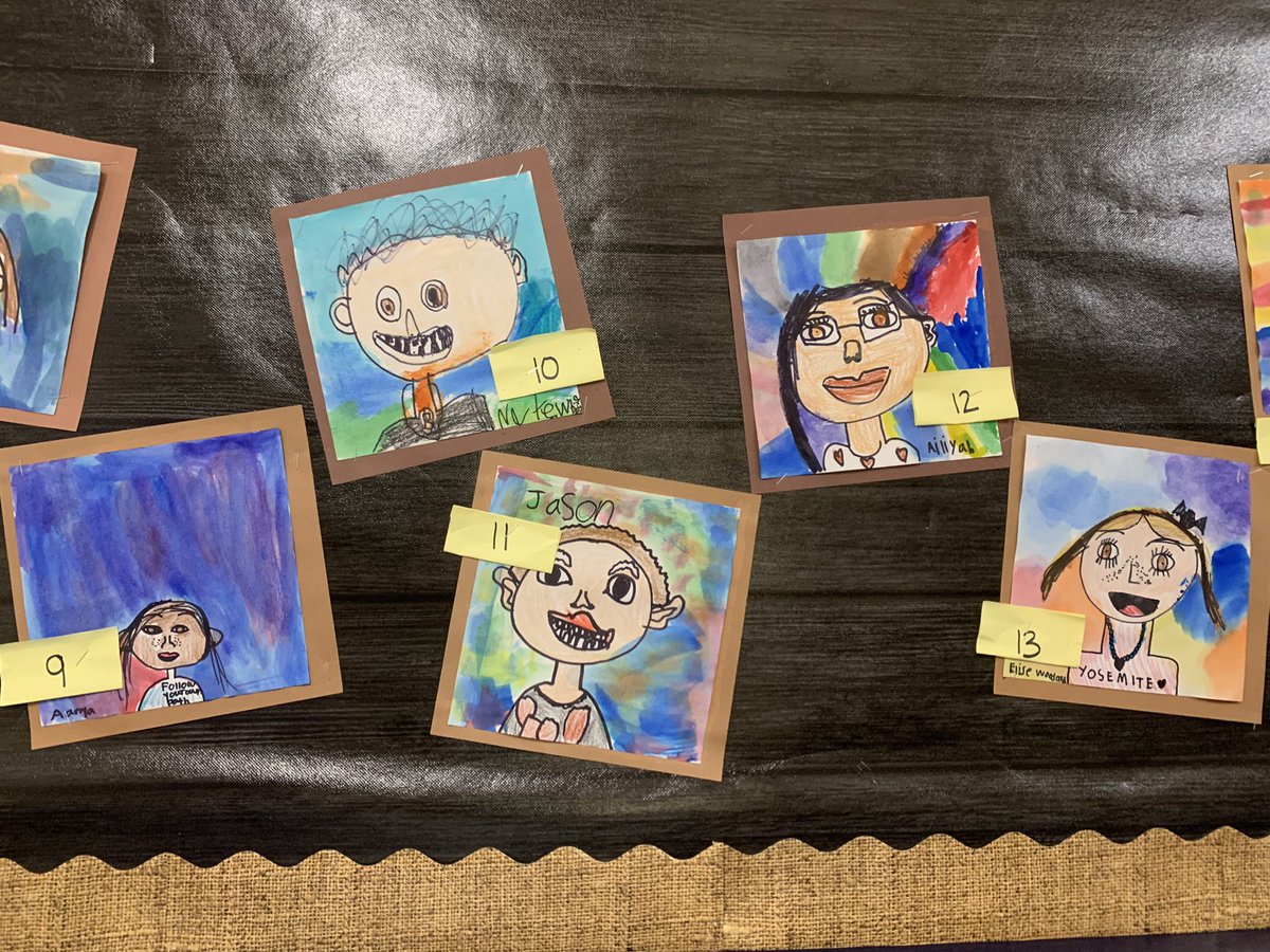 wilson2ndgrade's tweet photo. Families…you’ve been patiently waiting to find out how you did guessing which self portrait was your child’s.  😀 Here’s the reveal!  #WEareLakota
#WeChooseLakota
#NeedtoSucceedCECS
#Creeksidetweet https://t.co/lme8q7q2gN